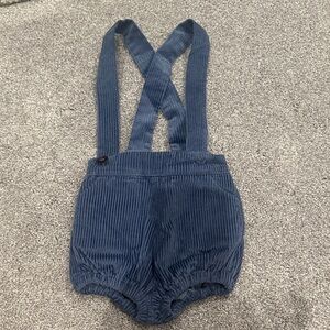 Posh English Style Blue Corduroy Kids Overalls